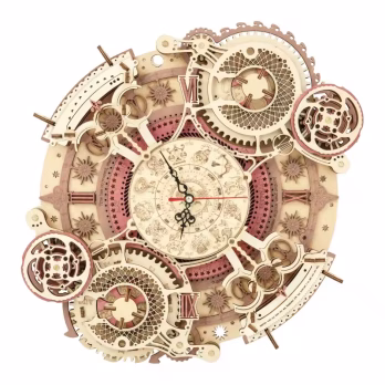 Steampunk Wooden Wall Clock Puzzle Kit