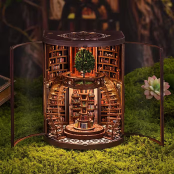 Wooden Book Nook Miniature Puzzle Kit